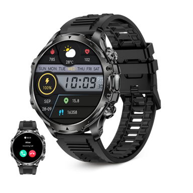 KSIX Pametni sat Venture 1.85" TFT XXL zaslon, 10 dana aut., Sport & Health, IP